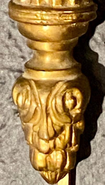 Pair of Adams Style Five Arm Tassel Decorated Dore Bronze Wall Candelabras