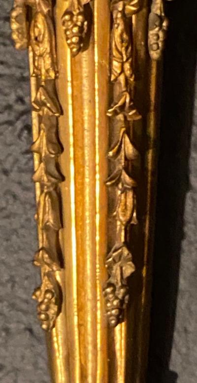 Pair of Adams Style Five Arm Tassel Decorated Dore Bronze Wall Candelabras