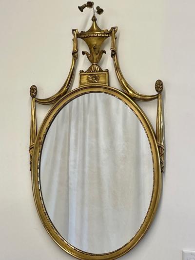 Pair of Adams Style Giltwood Wall Mirrors Console or Commode Mirrors