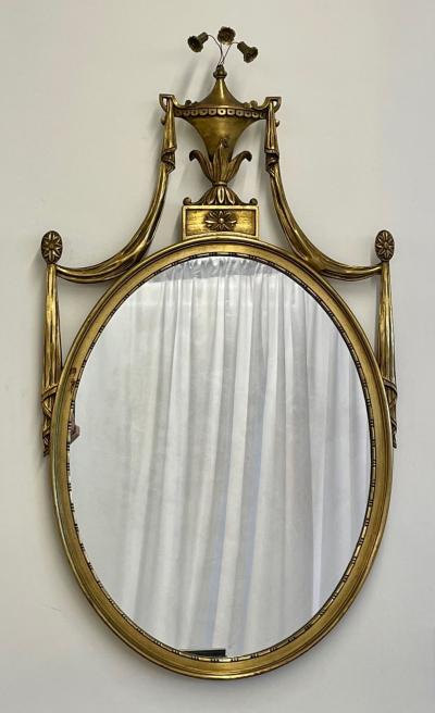 Pair of Adams Style Giltwood Wall Mirrors Console or Commode Mirrors