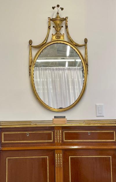 Pair of Adams Style Giltwood Wall Mirrors Console or Commode Mirrors
