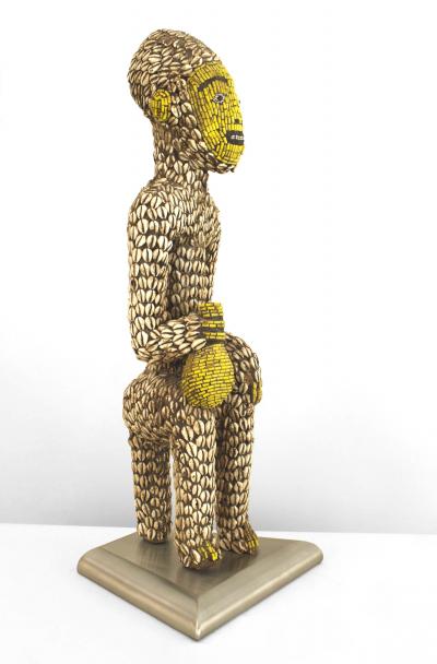 Pair of African Cowrie Fertility Idol Figures