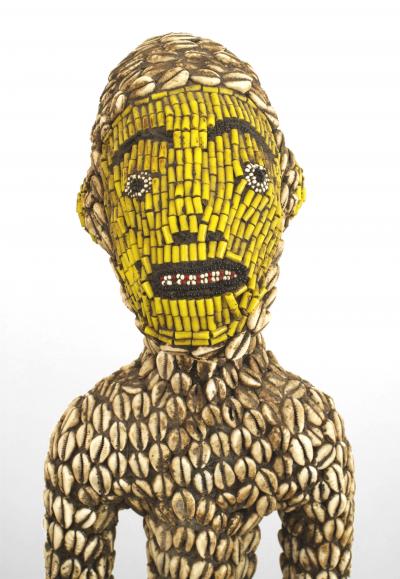 Pair of African Cowrie Fertility Idol Figures
