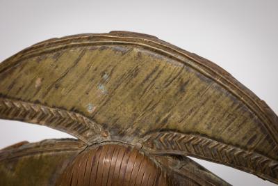 Pair of African Gabon Late 20th Century Hand Carved Wood Copper Kota Mahongwe