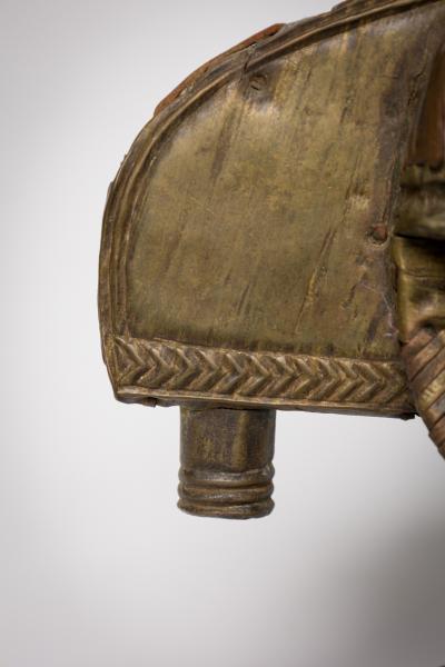Pair of African Gabon Late 20th Century Hand Carved Wood Copper Kota Mahongwe