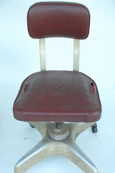 Pair of Aged Industrial Office Swivel Chairs