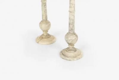 Pair of Alabaster End Tables or Plant or Display Collums