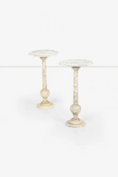 Pair of Alabaster End Tables or Plant or Display Collums