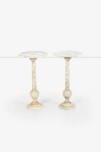 Pair of Alabaster End Tables or Plant or Display Collums