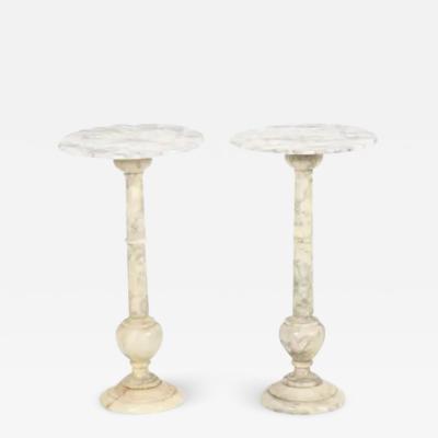 Pair of Alabaster End Tables or Plant or Display Collums