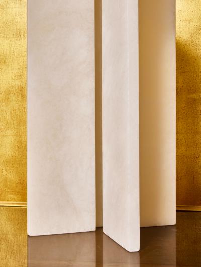 Pair of Alabaster Suspended Globe Table Lamps