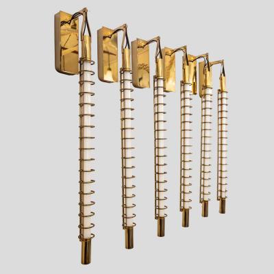 Pair of Albini 17 wall lights brass rings and tube light