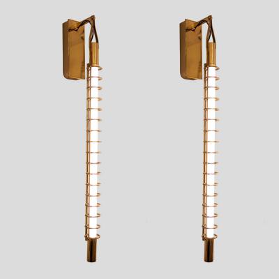 Pair of Albini 17 wall lights brass rings and tube light