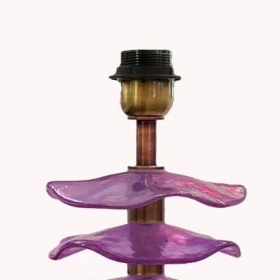 Pair of Alexandrite Iridescent Petal Table Lamps