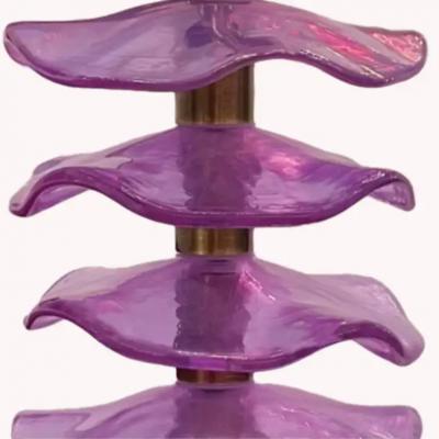 Pair of Alexandrite Iridescent Petal Table Lamps