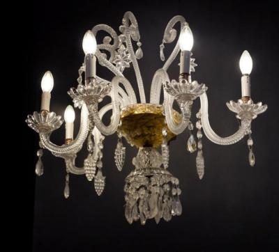 Pair of Amazing Crystal Scones or Wall Lights Italy 1940