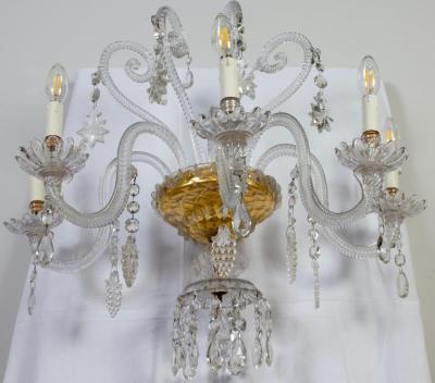Pair of Amazing Crystal Scones or Wall Lights Italy 1940