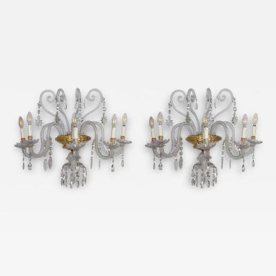 Pair of Amazing Crystal Scones or Wall Lights Italy 1940