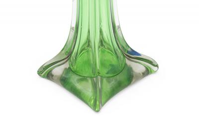 Pair of American Art Deco Green Glass Bud Vases