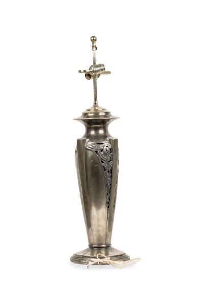 Pair of American Art Deco Silver Table Lamps