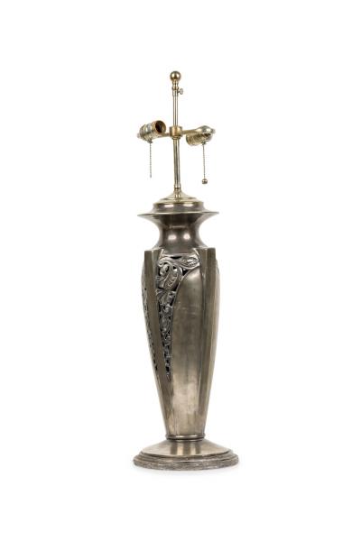 Pair of American Art Deco Silver Table Lamps