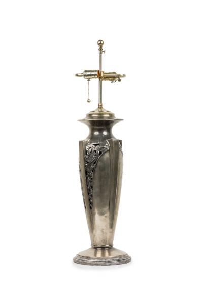 Pair of American Art Deco Silver Table Lamps