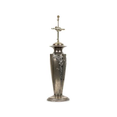 Pair of American Art Deco Silver Table Lamps