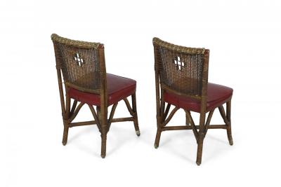 Pair of American Art Deco Style Wicker Side Chairs