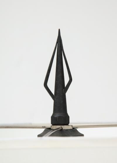 Pair of American Art Deco wrought iron floor lamps