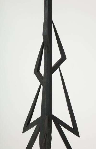 Pair of American Art Deco wrought iron floor lamps