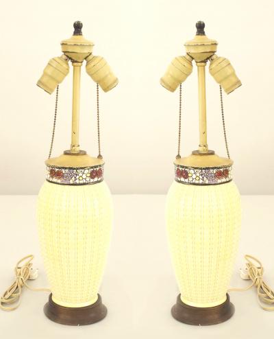 Pair of American Arts Crafts Mission Corn Lamps