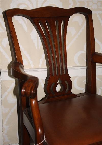 Pair of American Chippendale Revival Armchairs