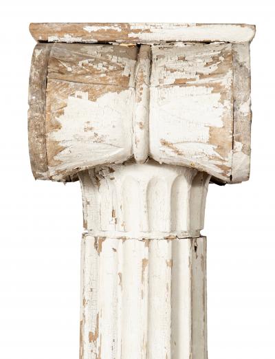 Pair of American Classical Carved And Painted Pine Ionic Columns