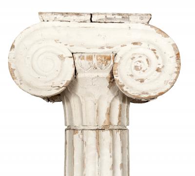 Pair of American Classical Carved And Painted Pine Ionic Columns