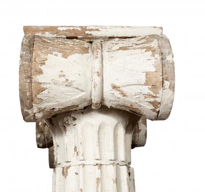 Pair of American Classical Carved And Painted Pine Ionic Columns
