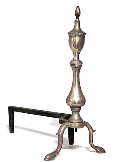 Pair of American Country Brass Andirons