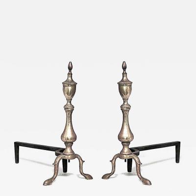 Pair of American Country Brass Andirons