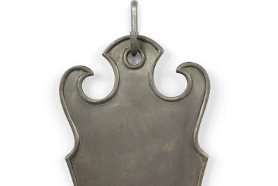 Pair of American Country Pewter Pediment Top Wall Sconces