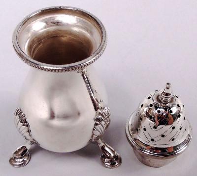 Pair of American Edwardian Classical Sterling Silver Pepper Shakers