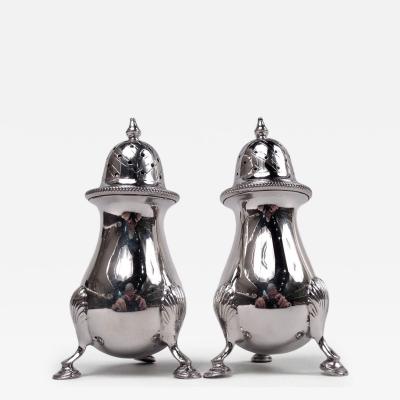 Pair of American Edwardian Classical Sterling Silver Pepper Shakers