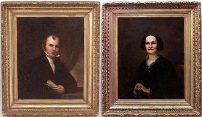 Pair of American Federal Male and Female Portraits