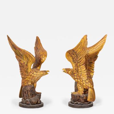 Pair of American Federal Style Carved Giltwood Eagle Sculptures