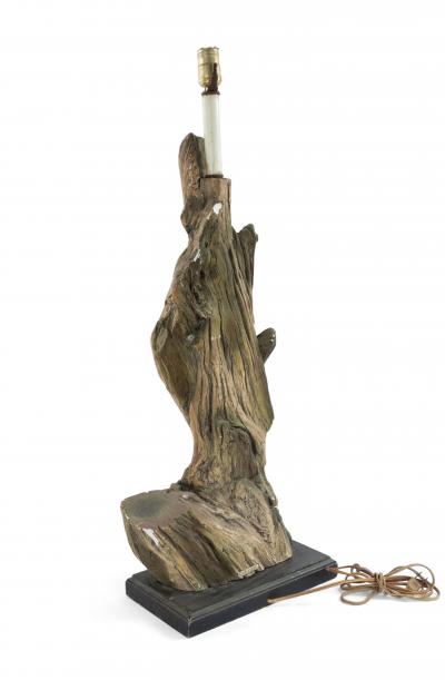 Pair of American Mid Century Faux Driftwood Table Lamps