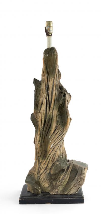 Pair of American Mid Century Faux Driftwood Table Lamps