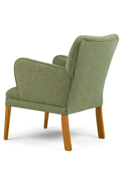 Pair of American Mid Century Teal Wide Back Armchairs