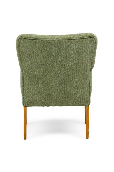 Pair of American Mid Century Teal Wide Back Armchairs