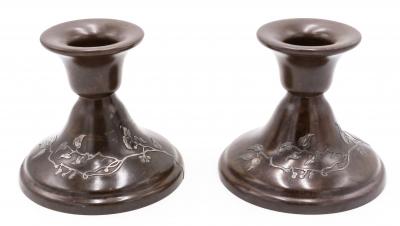 Pair of American Mission Bronze Candlesticks