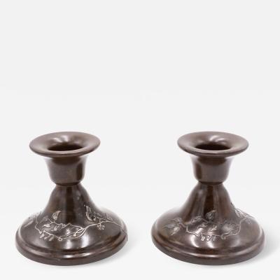 Pair of American Mission Bronze Candlesticks