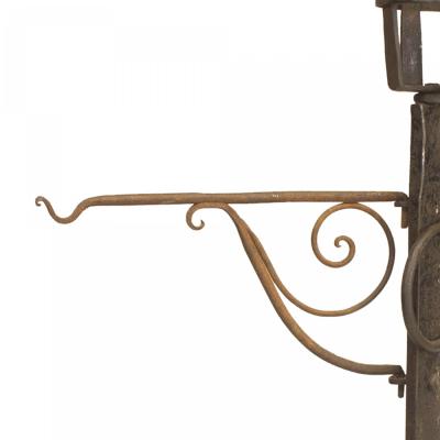 Pair of American Mission Monumental Wrought Iron Andirons