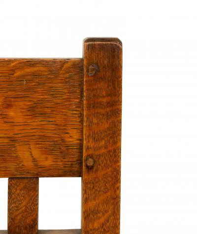 Pair of American Mission Oak Leather Side Chairs